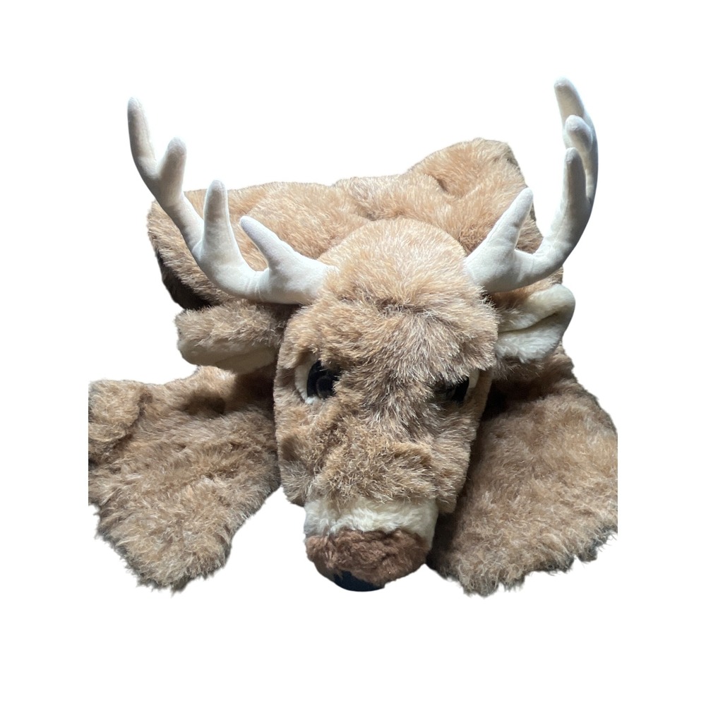 Plush Deer Antler Rug Blanket Stuffed Animal Head Soft Cozy Home Decor
